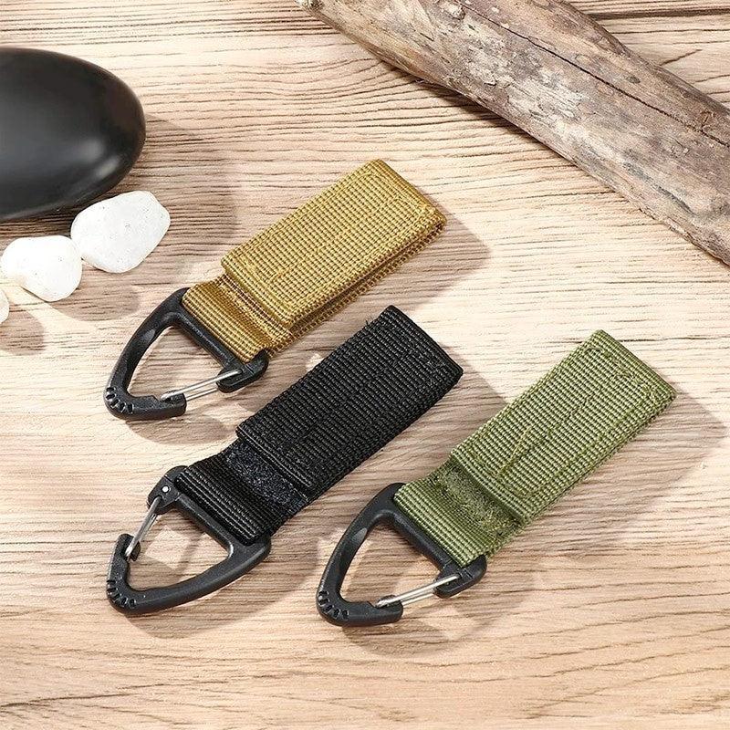 Nyckelband - Taktiskt Fäste i Nylon med Karbinhake, För Bälte / Molle - Skog - Action King