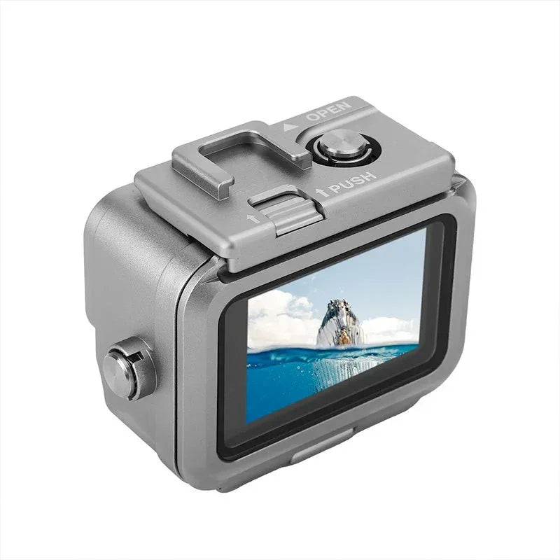 Vattentätt skal Aluminium med tillbehörshållare cold shoe till GoPro Hero12/11/10/9 Black - Action King