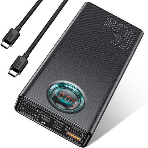 Baseus Amblight Varavirtalähde - Kannettava akku - 30000mAh, 5xUSB Tyyppi A/C, QC 3.0 / PD 65W