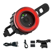 Super III Intelligent Cykelbelysning 6 i 1 Bak - USB, 420mAh - Röd - Action King