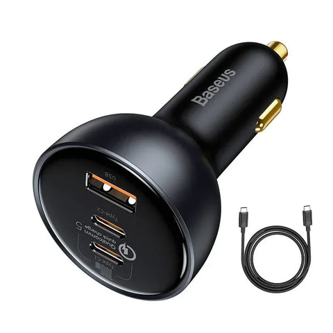 Baseus Qualcomm QC5 Car - Snabbladdare Bil QC5 / PPS 160W - 3xUSB Typ A/C - Svart