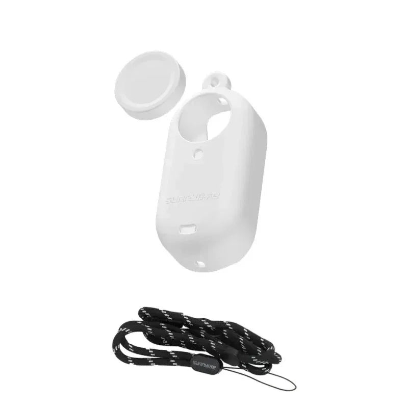 Silikonskal / fodral med linsskydd och rem till Insta360 GO 3 kamera - Vit - Action King