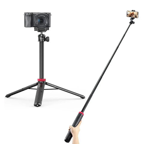 Ulanzi MT-44, V2 Kolmijalka Multi - Selfiekeppi 360° pallonivelellä 1/4" ruuvilla / Matkapuhelinteline / Lisävarustesovitin