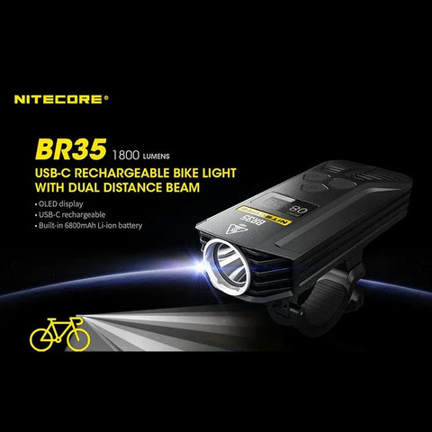 Nitecore BR35 polkupyörän valo USB-C - 1800lm