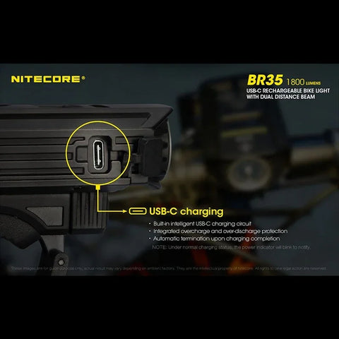 Nitecore BR35 polkupyörän valo USB-C - 1800lm