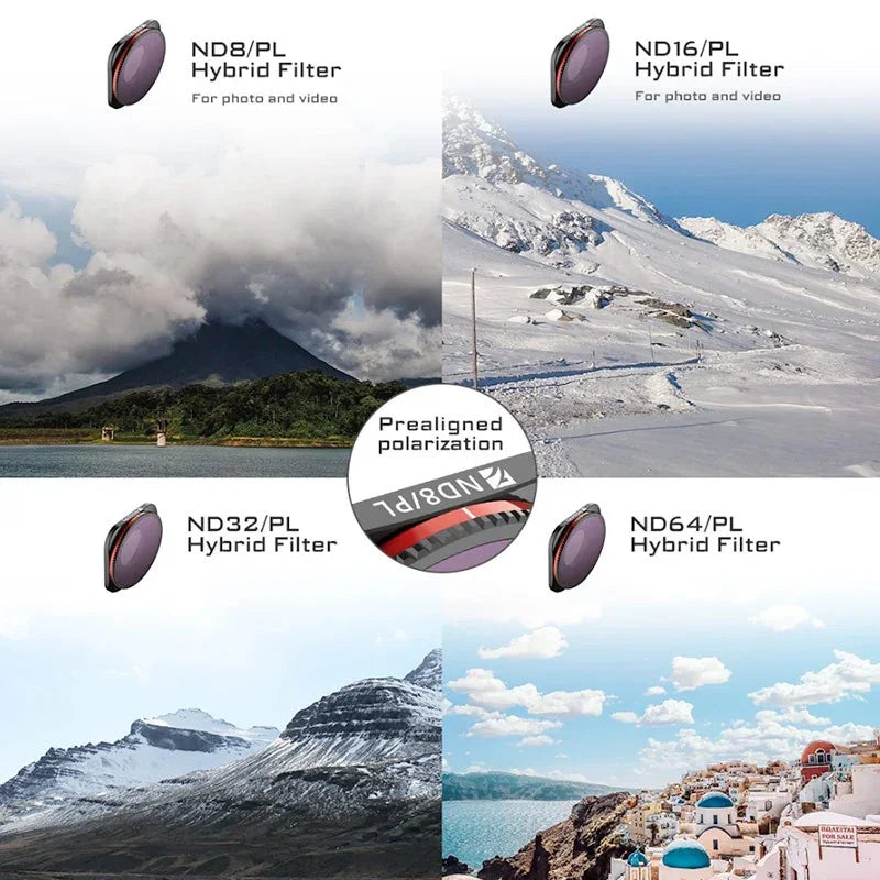 Freewell Filter Bright Day 4K Kit - ND8/PL + ND16/PL + ND32/PL + ND64/PL till GoPro Hero12/11/Mini/10/9 Black - 4-pack - Action King