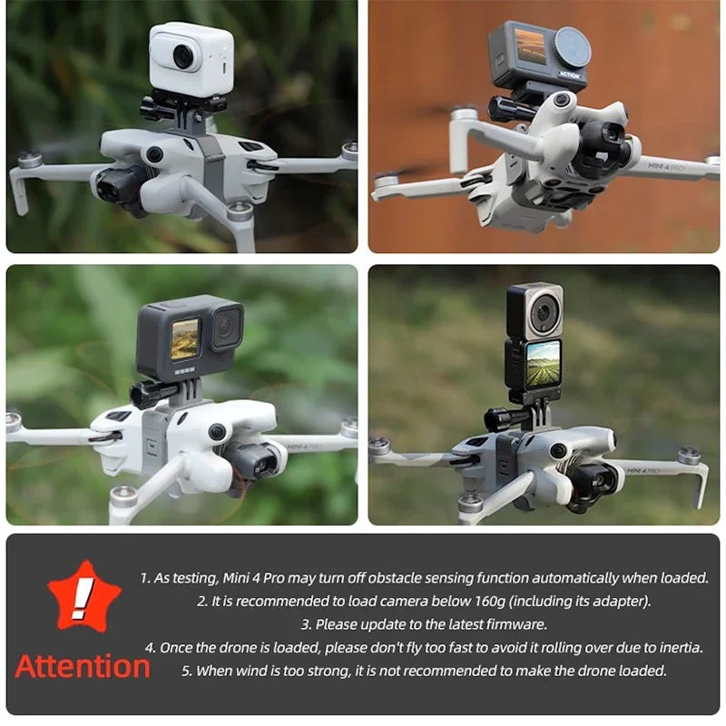 Fäste / hållare för kamera / tillbehör till DJI Mini 4 Pro - Ovansida - Action King