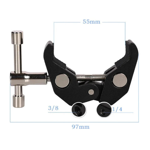 Magic Arm -kaksoispallonivel 360° + puristin - 11" - alumiini - sarja
