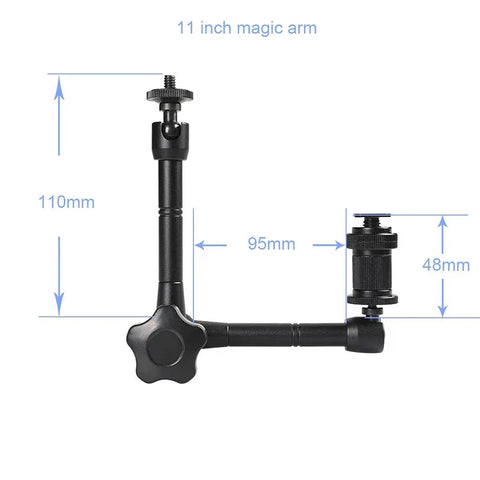 Magic Arm -kaksoispallonivel 360° + puristin - 11" - alumiini - sarja