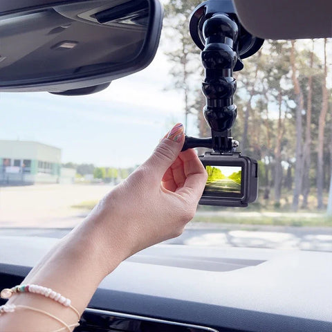 Taivutettava joutsenkaulajalusta imukupilla ja kiinnikkeellä GoPro- ja matkapuhelinkameralle, 1/4" ruuvilla - sarja