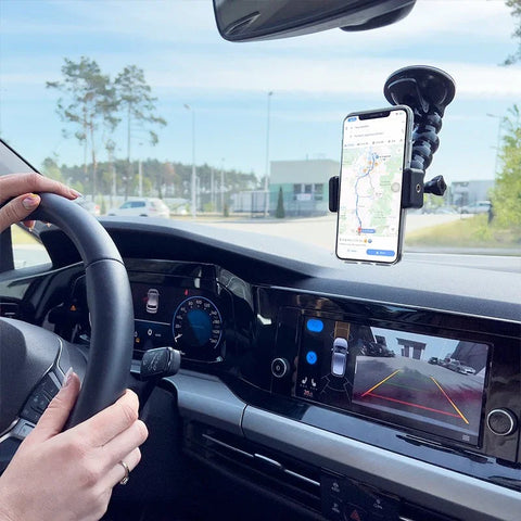Taivutettava joutsenkaulajalusta imukupilla ja kiinnikkeellä GoPro- ja matkapuhelinkameralle, 1/4" ruuvilla - sarja