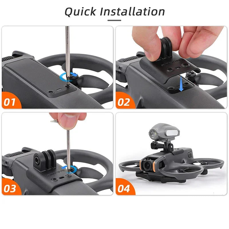 Fäste / hållare för kamera / tillbehör till DJI Avata 2 - Ovansida - Action King