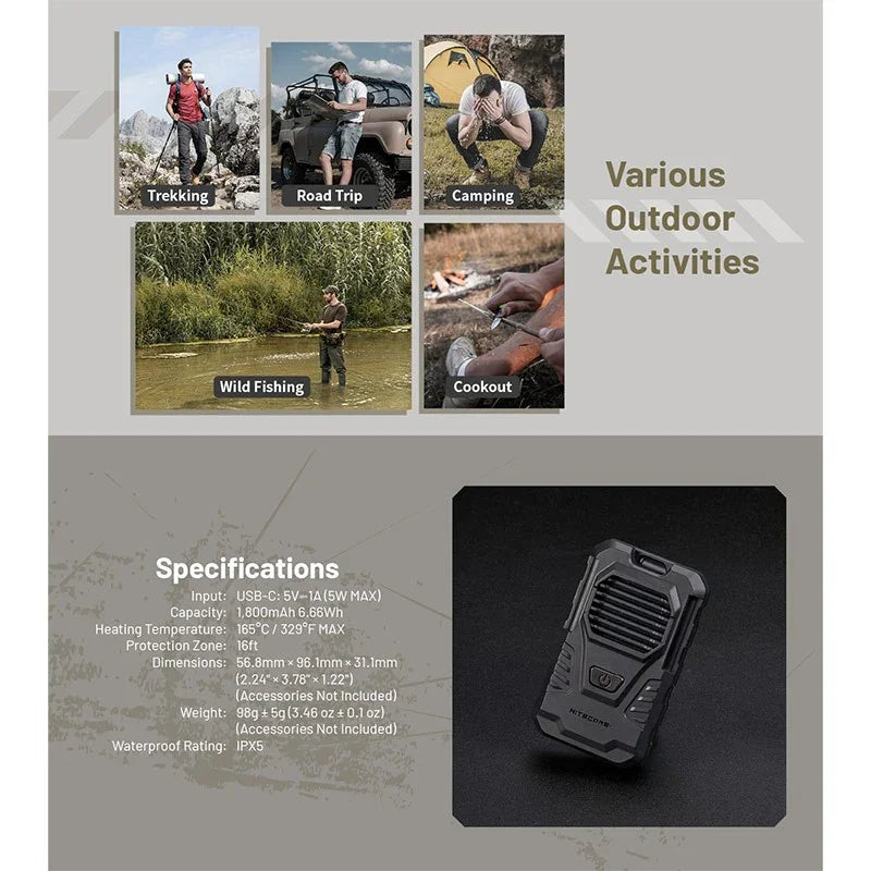 Nitecore EMR06 TAC Portabelt myggskydd V2 - Laddbar 1800mAh - Action King