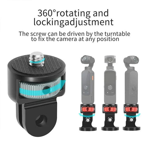 GoPro-kiinnikkeen sovitin 1/4" kameraruuviin - alumiinia