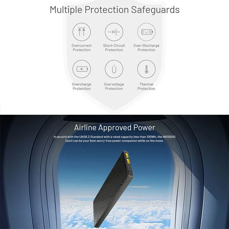 Nitecore NB10000 GEN3 Power bank - 10000mAh - Kolfiber - Action King