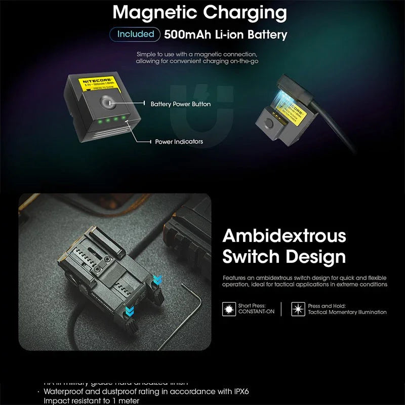 Nitecore NPL25 Ficklampa för Picatinny Vapenfäste - 900lm - Action King