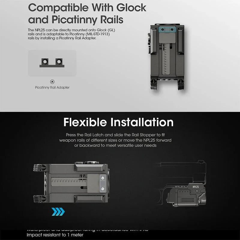 Nitecore NPL25 Ficklampa för Picatinny Vapenfäste - 900lm - Action King
