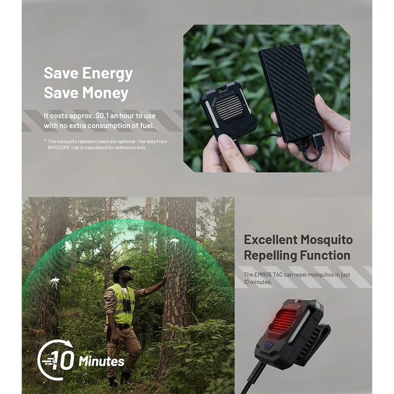 Nitecore EMR05 TAC Portabelt myggskydd V2 ultrakompakt - USB-C - Action King