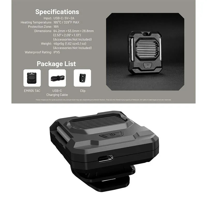 Nitecore EMR05 TAC Portabelt myggskydd V2 ultrakompakt - USB-C - Action King