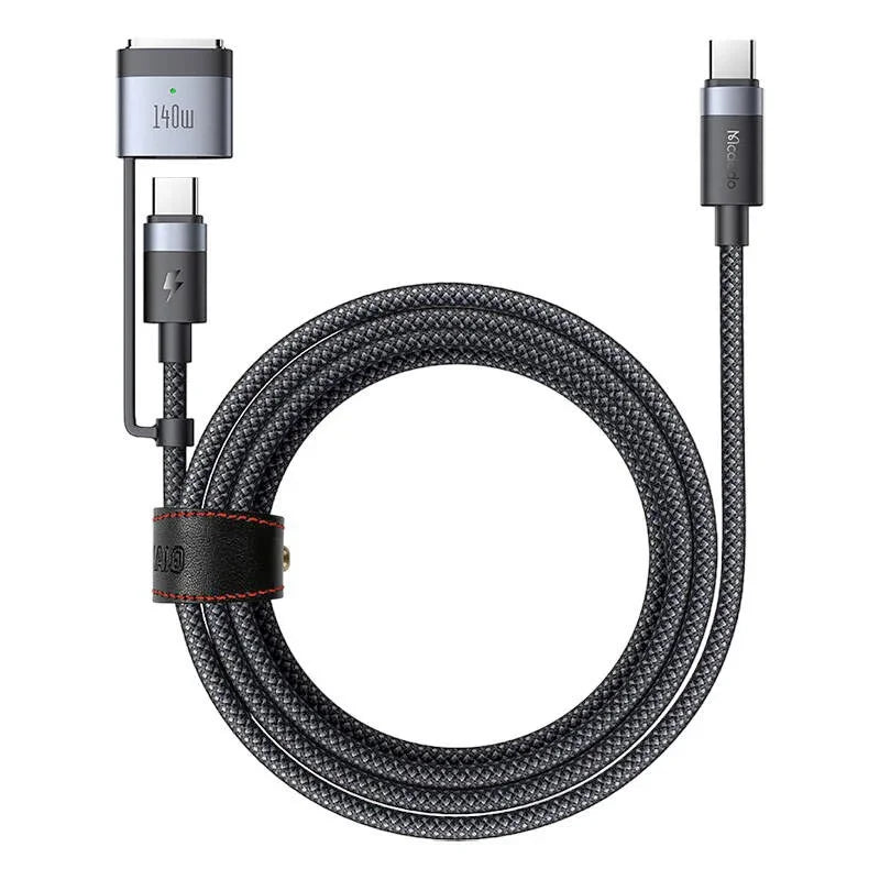 Mcdodo 2 in 1 USB-C till USB-C + Magsafe 3, CA-7131 Kabel, PD 240W, 48V/5A, 2m - Svart - Action King