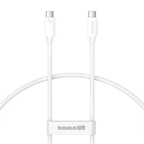 Baseus Superior Series 2 USB-C - USB-C-kaapeli, USB4, 40Gbps, 240W, 48V/5A, 1m - Valkoinen