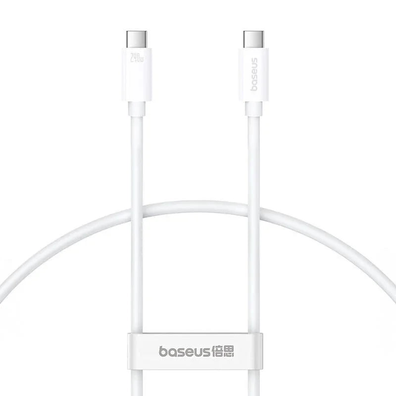 Baseus Superior Series 2 USB-C - USB-C Kabel, USB4, 40Gbps, 240W, 48V/5A, 1m - Vit - Action King