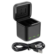 Telesin Batteriladdare med förvaring för batterier + microSD - Trippel - för GoPro Hero13 Black - Action King