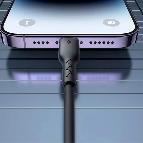 Joyroom Joustava Pikalatauskaapeli SA38, USB-C - Lightning-kaapeli, Spiraali, 30W, 1.5m - Musta