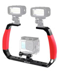 Puluz dubbelgrepp för dykning / Stabilisering / Handtag / Hållare utrustning - Aluminium - Action King