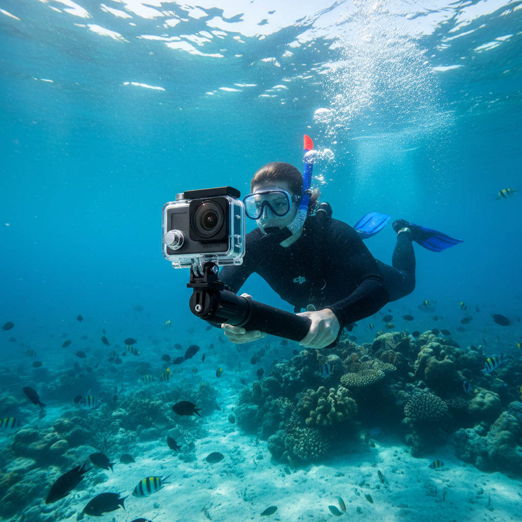 DJI Osmo Action 6 – Original Diving Accessory Kit (Produktbild (vinkel) ⚠️)