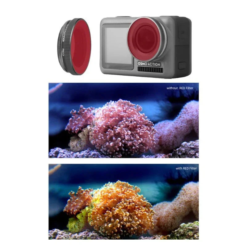 Färgfilter för dykning Röd - DJI Osmo Action - Action King