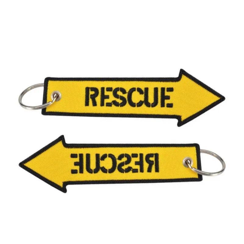 Nyckelband - RESCUE - Gul pil - Action King