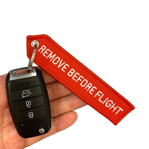 Nyckelband - REMOVE BEFORE FLIGHT - Röd/Vit Pil
