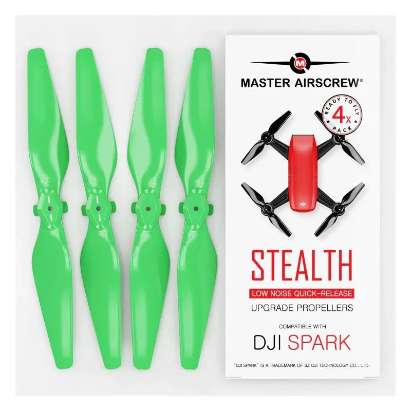 Master Airscrew - DJI Spark Stealth Upgrade Propellers - Grön - Kit 4-Pack - Action King