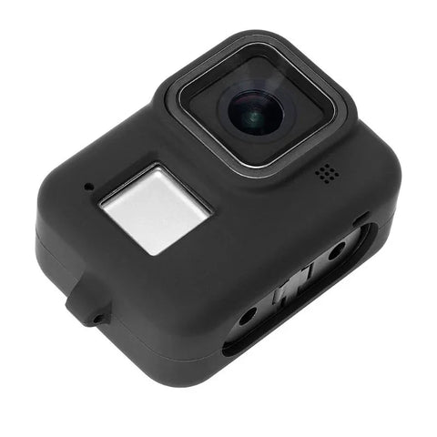 Silikonikotelo GoPro Hero8 Blackille - Rannehihna - Musta