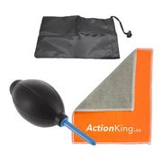 Dammblåsare + Microfiberduk + Förvaringspåse Rengöring för Kamera - Paket - Action King