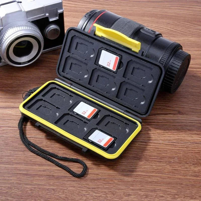 Förvaringsväska för minneskort 12i1 - Vattentät - Svart - Action King