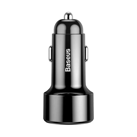 Baseus Magic Car - Pikalaturi autoon QC4+ / PD 45W - 2xUSB Tyyppi A/C - Musta näytöllä