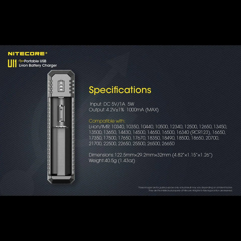 Nitecore UI1 yleislaturi / akkulaturi