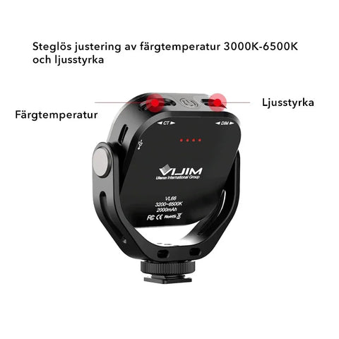 Ulanzi VIJIM VL66 Belysning LED för foto / video - 2000mAh internt batteri - 800lm