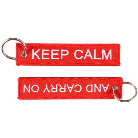 Nyckelband - KEEP CALM / AND CARRY ON - Röd/Vit