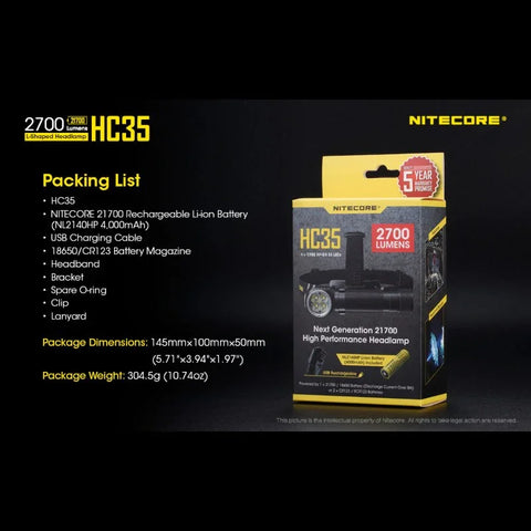 Nitecore HC35 otsalamppu - 2700lm