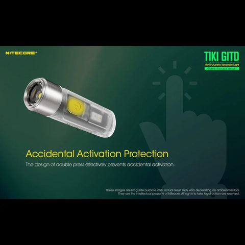 Nitecore TIKI GITD Nyckelringslampa USB-C - 300lm