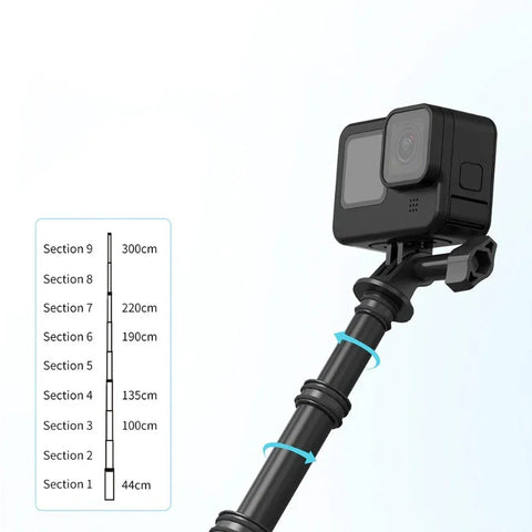 Telesin-käsikamera - selfiekeppi hiilikuidusta 440-3000 mm - V2.0