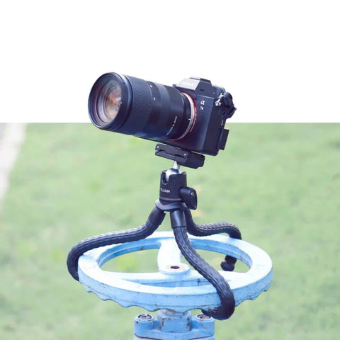 Telesin-jalusta, joustava 360 astetta kääntyvä kuulapää, 1/4" ruuvi / Matkapuhelimen pidike / Lisävarustesovite - Octopus
