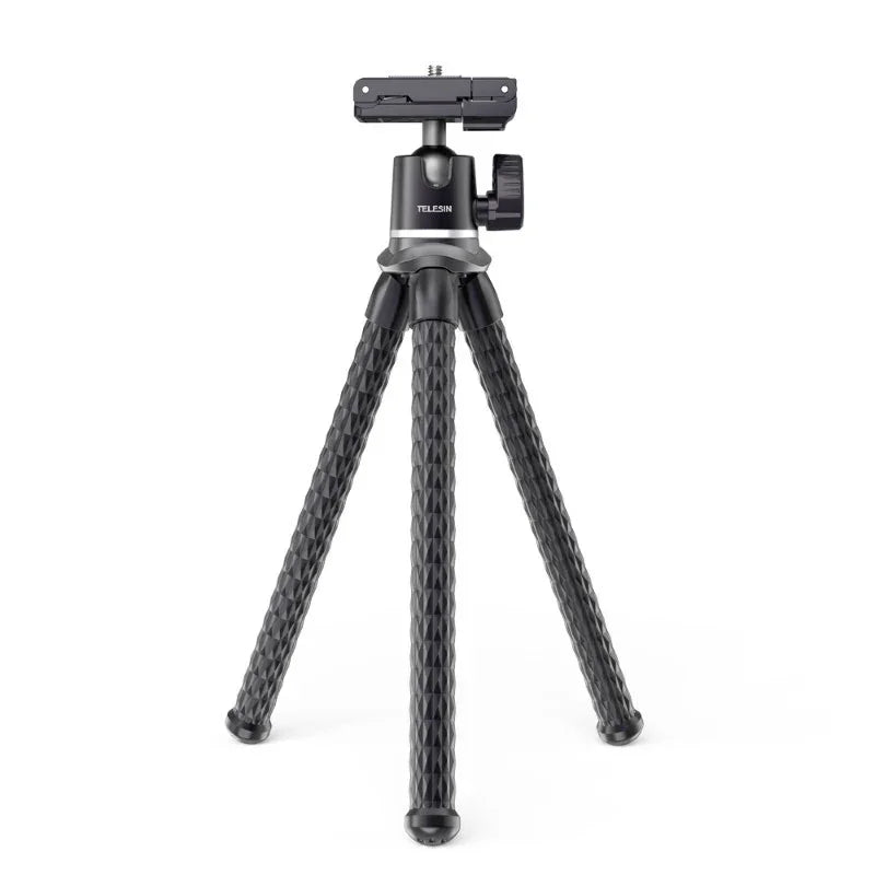 Telesin Tripod flexibelt 360 grader kulledshuvud 1/4" skruv / Mobilhållare / Tillbehörssko - Bläckfisk - Action King