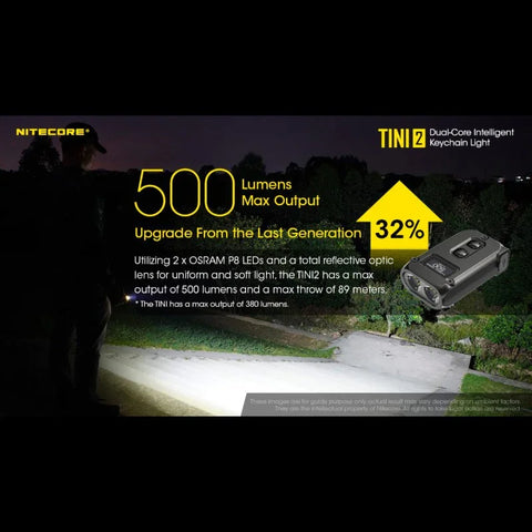 Nitecore TINI2 Avaimenperävalo - Musta - 500lm