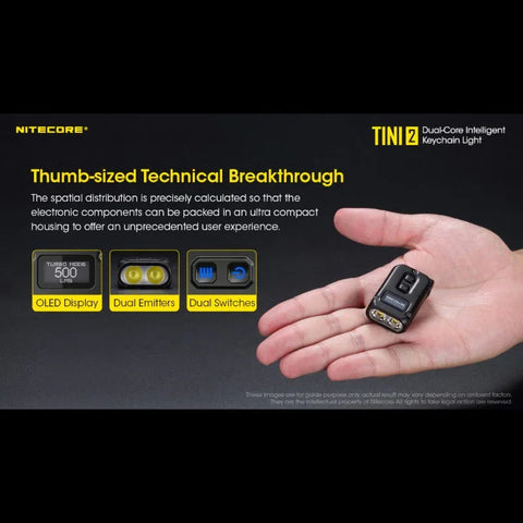 Nitecore TINI2 Avaimenperävalo - Musta - 500lm