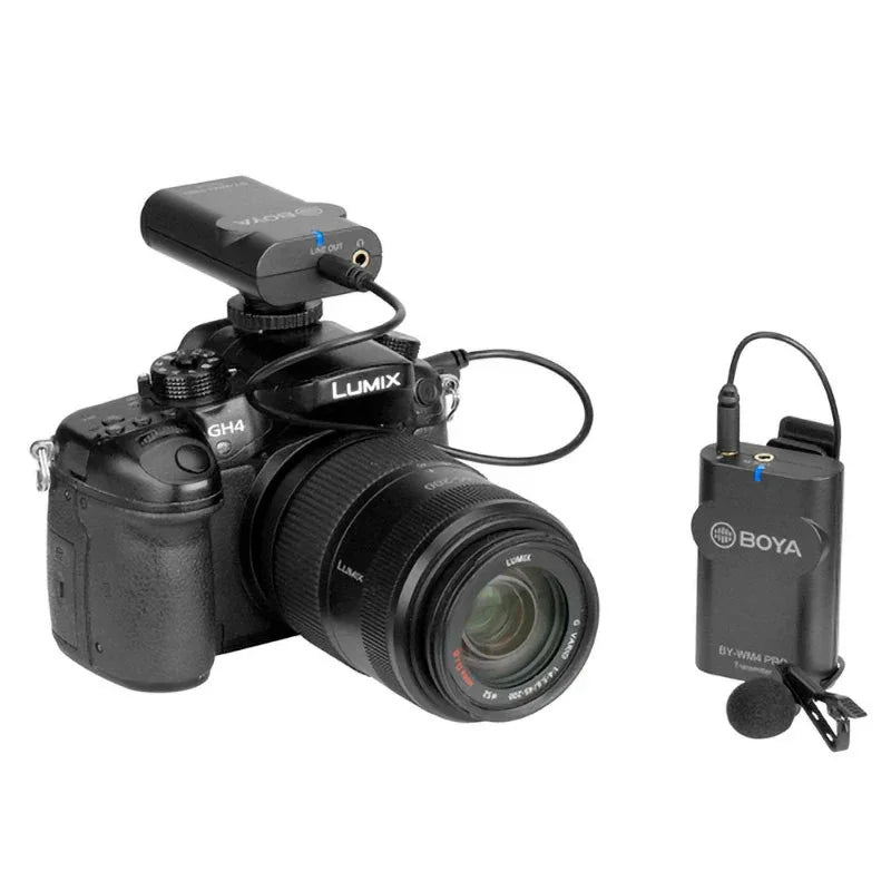 Boya BY-WM4 Pro-K1 Dual Channel Trådlös Mikrofon till Mobil / Kamera / PC - Kit - Action King