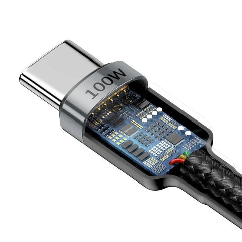 Baseus Cafule USB-C -kaapeli PD 2.0 / QC3.0, 100W, 20v/5A, 2m - Musta